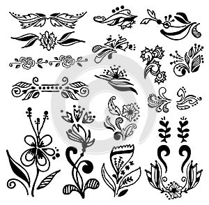 Set of vintage calligraphic design elements