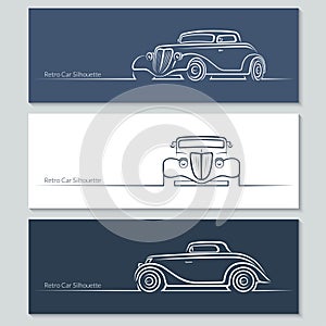 Set of vintage car silhouettes