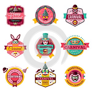 Set Of Vintage Carnival Badges and Labels.