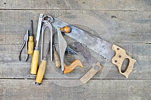 Set of vintage carpenter tools