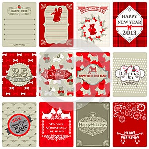 Set of Vintage Christmas Tags