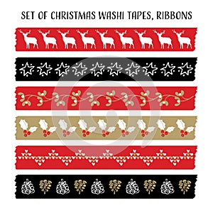 Set of vintage Christmas washi tapes