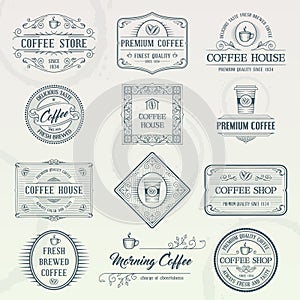 Set of vintage coffee badges