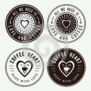 Set of vintage coffee logos, labels and emblems