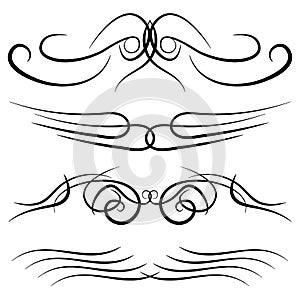 Set of vintage decorative curls, swirls, monograms and calligraphic border