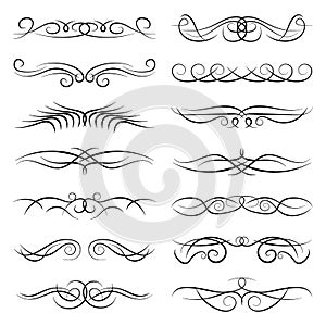 Set of vintage decorative curls, swirls, monograms and calligraphic borders