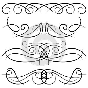 Set of vintage decorative curls, swirls, monograms and calligraphic borders