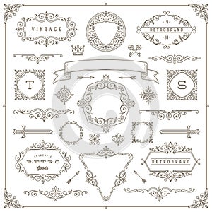 Set of vintage design elements