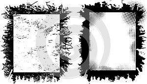 A set of Vintage Distressed Grunge Frame Design: Featuring Two Rectangular Frames