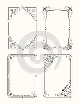 Set of Vintage Frames Decorative Border Corners