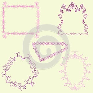 Set of vintage frames, design elements