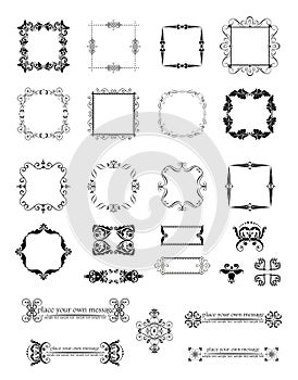 Set of vintage frames and headers