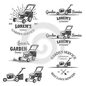 Set of vintage garden service emblems.