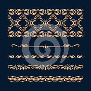 Set of vintage gold border patterns