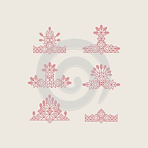 Set of Vintage Graphic Elements for Design. Line Art Design for Invitations, Posters. Linear Element. Geometric Style.