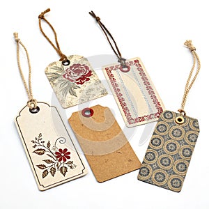 Vintage labels tag isolated on white background