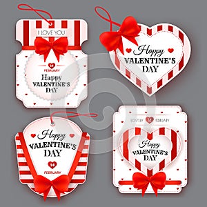 Set with vintage labels on Valentine's Day