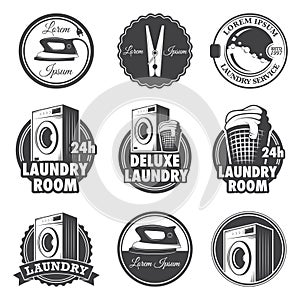 Set of vintage laundry emblems