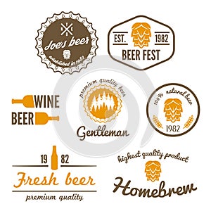 Set of vintage logo, badge, emblem or logotype