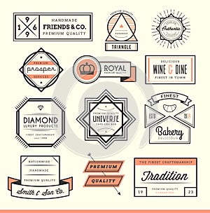 Set of vintage logos, badges and labels