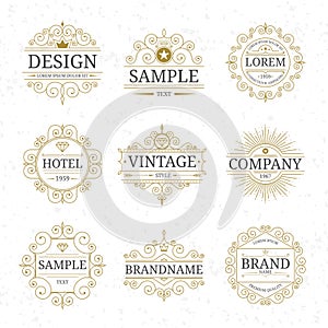 Set of vintage luxury logo templates