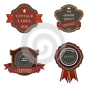 Set of vintage luxury retro labels templates.