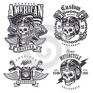 Set of Vintage motorcycle t-shirt prints