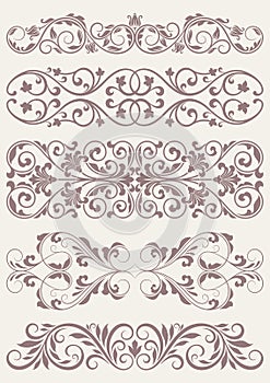 Set vintage ornate borders