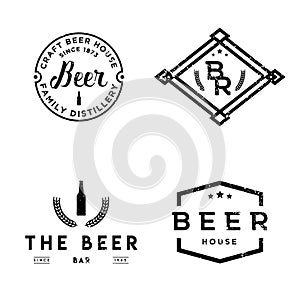 Set of vintage retro badges on pub theme.