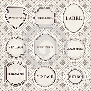 Set of vintage retro labels templates.