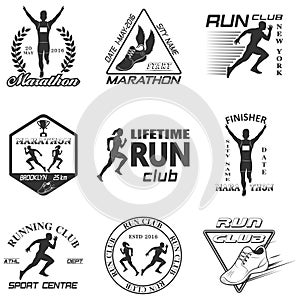 Set of vintage run club labels