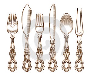 Set of vintage silver cutlery