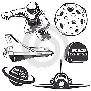 Set of vintage space elements.