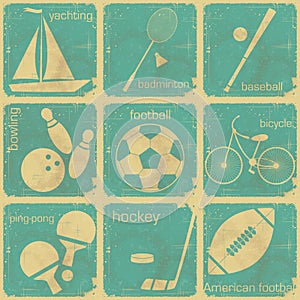 Set of vintage sport labels
