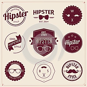 Set of vintage styled design hipster icons. Vector