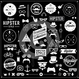 Set of Vintage styled design Hipster icons. Vector