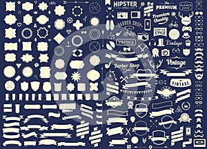 Set of vintage styled design hipster icons Vector signs and symbols templates set of phone, gadgets, sunglasses