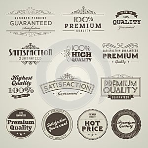 Set of vintage styled premium quality labels