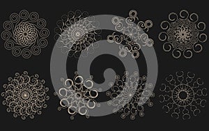 Set of Vintage Sunbusrt. Geometric Shapes and Light Ray Collection. Hipster Style Frames.