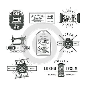 Set of vintage tailor labels, emblems and design