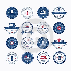 Set of vintage tailor labels