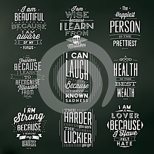 Set Of Vintage Typographic Backgrounds / Motivational Quotes