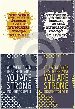 Set Of Vintage Typographic Poster. Motivational Quotes