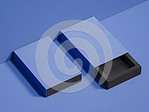 Violet boxes on violet background, 3d rendering