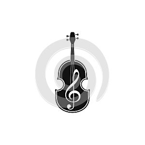 Set of violin logo instrumental icon illustration