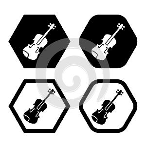 Set of Violin symbol logo flat icon vector illustration logo Isolated template.