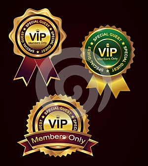 Set of vip badge