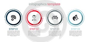 Set Virus, Genetically modified food, Electronic scales and Biological structure. Business infographic template. Vector