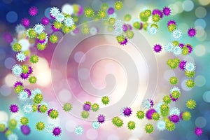 Set of viruses of different shapes