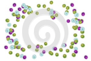 Set of viruses of different shapes